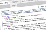 Rendera un editor en línea de código CSS3 y HTML5