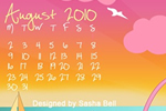 Fondos de escritorio con y sin calendario para agosto 2010