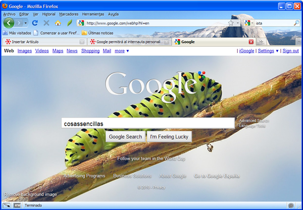 El fondo con imágenes en el buscador Google