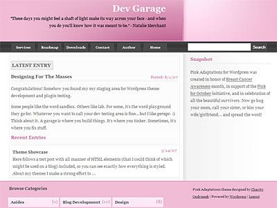 pinkadaptations Pink Adaptations, un tema a dos columnas para Wordpress
