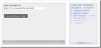 Feednames RSS thumb Feednames, genera nubes de etiquetas a partir de tus feeds