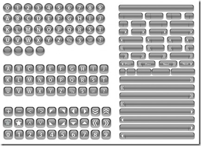 botones gray vector glass thumb Gray Glass Buttons, colecci&oacute;n de botones