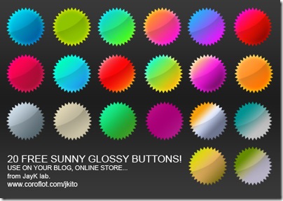 buttons jayk thumb Sunny Bottons, colecci&oacute;n de 20 botones/insignias brillantes