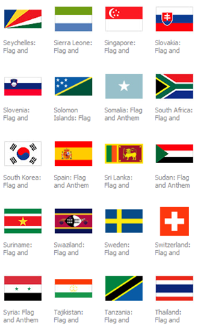 nos proporciona entre otras cosas un conjunto de banderas de 192 países.