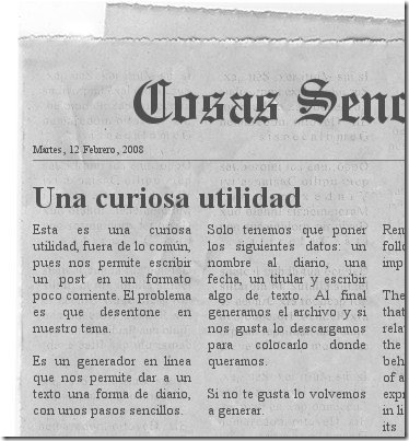 newspaper thumb Generador de textos en peri&oacute;dico
