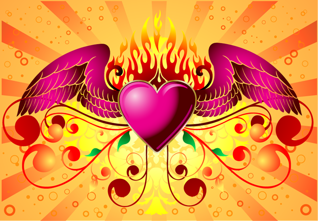 corazones con alas art