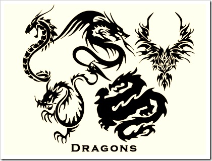 tatuaje ilustracion.  ilustraciones de dragones, los típicos que aparecen en algunos tatuajes, 