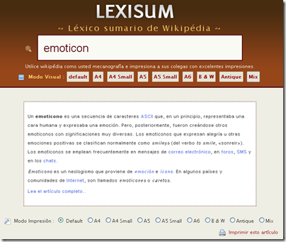 Lexisum, acceder a la Wikipedia de forma sencilla y r&aacute;pida