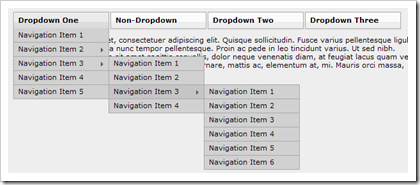 multi-level drop down menu