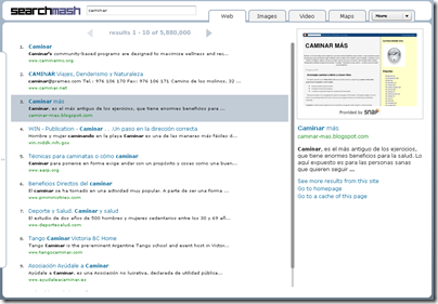 searchmash1a thumb Searchmash, un interfaz de buscador interesante