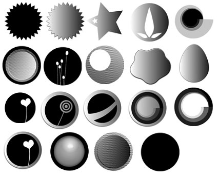 badges badges Colección de brushes para Photoshop con forma de badges