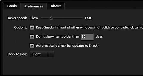 snackr cuztomize Snackr, un agradable lector RSS de escritorio