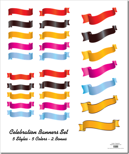 Vector - Celebration Banners Set Transparent by DragonArt