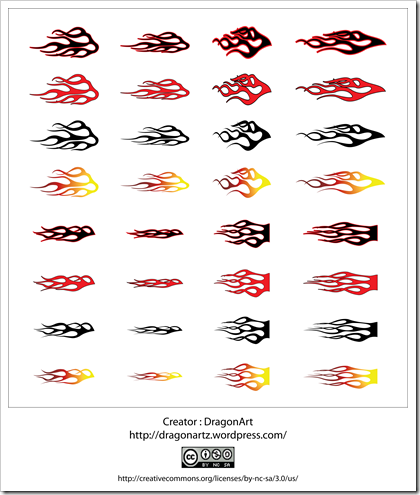 Vector - Flames Set1 by DragonArt