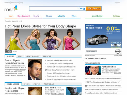 Nuevo aspecto de MSN.com
